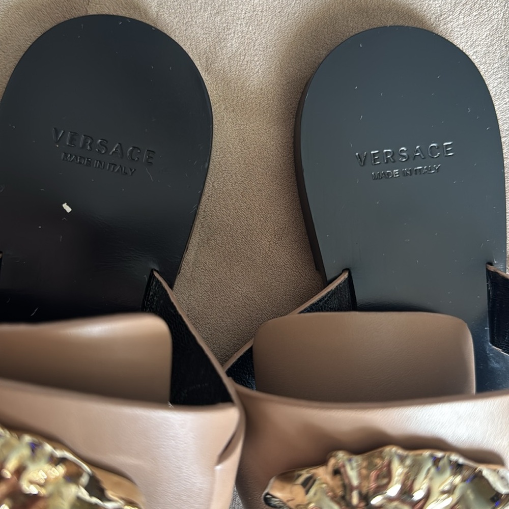 Versace tan gold Medusa sandals - Picture 7 of 15